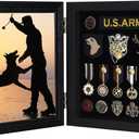 Memorabilia Pin Badge Display Case Wood Picture Frame 98% Uv Protection Acrylic Door,Collection Memorial Military Medals Hat Pins Beach Tags Display Picture 7x9 or 6x8 with Mat