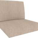 Covers & All Sunbrella Outdoor Deep Seat Cushion Set, 25" x 25.5" Deep Seat & Back Cushions, 5" Thick Foam Patio Cushions with Water-Repllent & UV Fade Resistant Covers, Patio Furniture Chair Cushions (Cast Ash)