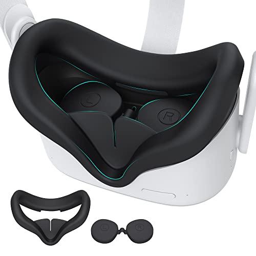 KIWI design Silicone Facial Cover and Lens Cover Compatible with Quest 2 (NOT Compatible with Quest 3) KIWI design Silicone Facial Cover and Lens Cover Compatible with Quest 2 (NOT Compatible with Quest 3)