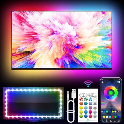KANTUTOE LED Lights for TV, 16.4ft TV LED Backlight for 45-75in, RGB TV Backlight Behind Strip with Music Sync, Bluetooth APP and Remote Control Strip Lights USB Powered for Bedroom, Gaming