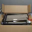 VASAGLE Side End Table with Charging Station, Slim Nightstand with 2 Drawers, Narrow Bedside Table for Living Room, Small Spaces, Heather Greige and Ink Black ULET321B02