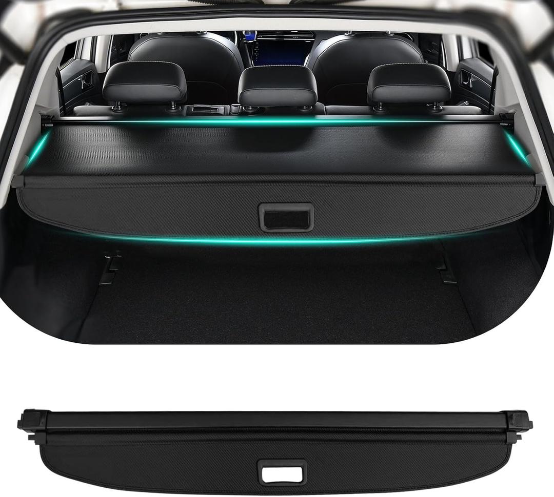 Tecoom Cargo Cover fit for Chevy Blazer EV 2024 2026 Accessories, Retractable Rear Trunk Cover Luggage Security Shade, Anti-Peeping Privacy Screen Protector, Carbon Fiber Texture