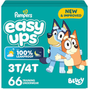 Pampers Training Pants - Easy Ups Boys & Girls Bluey - Size 3T-4T, 66 Count, Children's Potty Underwear 