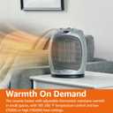 Amazon Basics Oscillating Ceramic Portable Indoor Space Heater, Fast Heating Technology, Overheat and Tip-Over Protection, Adjustable Thermostat, 1500W, 7.52"D x 6.34"W x 9.45"H, Silver
