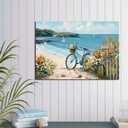 LAIART Beach Canvas Wall Art Coast Theme Wall Decor Ocean Picture Print, Relaxing Seascape Artwork