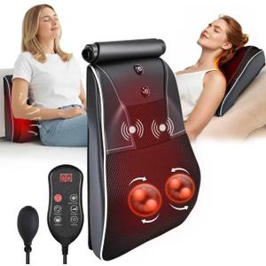 Shiatsu Neck and Shoulder Massager with Heat, Back Massager for Pain Relief Deep Tissue, 3D Kneading Massager for Chair Home Office Car, Gifts for Mom, Dad, Women (Black)
