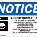 OSHA Notice Sign - Laundry Room Rules Do Not Overload | Rigid Plastic Sign | Protect Your Business, Construction Site, Warehouse & Shop Area | Made in The USA (24" X 18" Rigid Plastic)