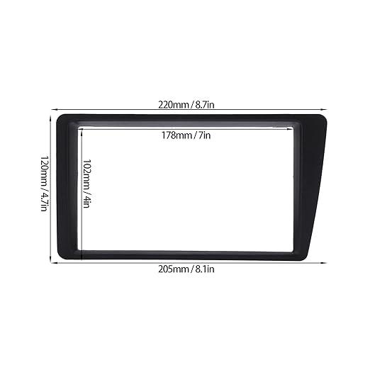 Qiilu Double DIN Installation Dash Kit, 2 Din Radio Stereo Fascia Dash Frame Trim Replacement for Honda Civic 2001-2005 LHD