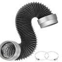 5FT Dryer Vent Hose 4 Inch, 6Layer Heavy Duty Aluminum Flexible Dryer Duct with Rubber Seal Connectors, EasyInstall Heat Resistant Dryer Exhaust Hose for Tight Spaces, Universal Dryer Hose Vent Kit