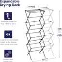 BLACK+DECKER 4-Tier Expandable Collapsible Clothes Drying Rack, Telescopic Height, Foldable Space-Saving Laundry Air Dryer for Towels, Shirts & Delicates Durable Steel, No Tools Needed