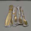 40 Piece Gold Silverware Set, Stainless Steel Flatware Set for 8 Food Grade Cutlery Utensil Set Include Knife Fork Spoon Mirror Polished Dishwasher Safe