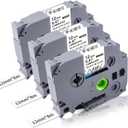 3-Pack TZ Tape 12mm Clear Replacement for Brother TZe-131 TZ-131 P Touch Label Tape 12mm 0.47 Laminated Black on Clear Label Maker Tape Work for Brother Ptouch PT-D600 PT-D200 PT-D210 PT-D400