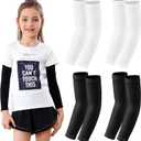 Newbyinn Kid Arm Sleeve 4 Pairs, Compression Arm Sleeve for Basketball Football Baseball Volleyball Youth Boy Girl Sports