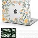 B BELK Compatible with MacBook Air 13 inch Case M5 2026 2025 2024-2022 M4 M3 M2 A3449 A3240 A3113 A2681, Plastic Hard Shell+Keyboard Cover+Screen Protector for MacBook Air 13.6 inch Case,Sunlit Floral