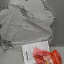 Semi Flush Mount Ceiling Lights, 4-Light 18" Ceiling Light Fixtures with Fabric Shade in Flower Shape, Brushed Nickel Farmhouse Drum Lighting for Nursery Bedroom Kitchen, AD-22009-4SF-SN