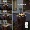MVBT Glass Solar Post Lights, 7.9" Outdoor Column Lights, Modern Pillar Light Waterproof, Dusk to Dawn Gate Post Lamp, 3000K LED Landscape Lantern for Garden Patio Yard Entrance Fence Pillars