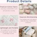 Cute Small Makeup Bag,Quilted Floral Cotton Cosmetic Pouch, Quilted Flowers Pencil Case with Zipper, Kawaii Travel Toiletry Bags for Purse(07PinkBow)