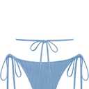 ZAFUL Textured Halter Bikini for Women 2 Piece Triangle Bikini Sets Sexy High Cut Bathing Suit Side Tie Swimsuits (S)