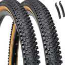 Hycline 2-Pack Mountain Bike Tires: 20/24/26/27.5-inch Folding Replacement Puncture-Resistant Butyl Rubber High-Density Bicycle Tires with Tire Levers for MTB Street Trail Adventures
