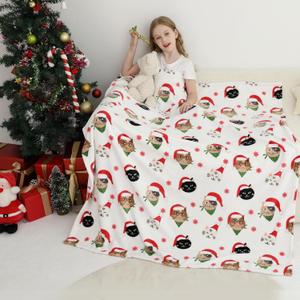Softan Kids Throw Blanket for Girls & Boys, Warm Soft Toddler Flannel Blankets for Sofa Couch Bed Cozy Fuzzy Plush Flannel Kids Throw Blanket for Daycare & School - Cat 50x60 inches