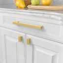 Amerdeco 10 Pack Brushed Gold Cabinet Pulls 7 Inch(177mm) Hole Center Drawer Pulls Cabinet Hardware Kitchen Cabinet Handles for Bathroom ZH00013