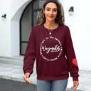 KNEYATTA Women Christian Sweatshirt Faith over Fear Shirt Christian Religious Crewneck Long Sleeve T-Shirt (L)