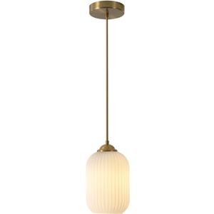 Mid Century Modern Globe Pendant Lights Kitchen Island Contemporary Cylinder Pendant Lighting Mini White Glass Pendant Light Brass Gold Hanging Light Milk Ribbed Glass Pendant Light
