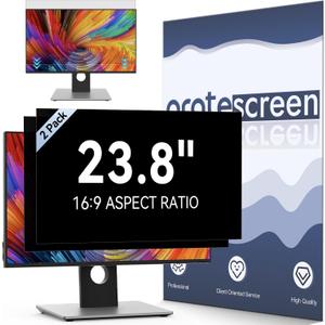 [2 Pack] 23.8 Inch Computer Privacy Screen Filter for Monitor 16:9 Aspect Ratio, Eye Protection Anti Blue Light Privacy Shield and Anti-Glare Protector, 23.8inch Removable Anti-Scratch 23.8in Protector Film