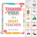 Motiskyy Teacher Appreciation Gift Card Book 7 x 5 Inch Great Teacher Greeting Card Organizer Book Keeper Thank You Gift Keepsake for Appreciation Week Classroom School