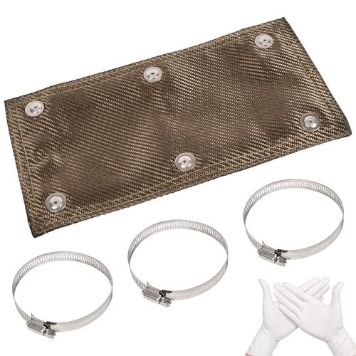 ZNZMAIO Titanium Exhaust Heat Shield, 6 x 12 inches, Two-layer Design, Heat Protection 1350°F