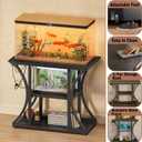 40-50 Gallon Aquarium Stand with Power Outlet & Storage Shelves, Black