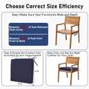 Topotdor Outdoor Chair Cushions Set of 2, 18.5"x16.5"x3" Waterproof Patio Chair Cushions for Outdoor Furniture, Square Corner Outdoor Seat Cushions Color Fastness Chair Pads with Ties, Blue
