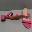 DREAM PAIRS Women's Two Braided Strap Low Heels for Women Open Toe Block Chunky Heels Sandals Holiday Party Wedding Dress Pumps Shoes Size 8