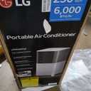 LG 6,000 BTU SACC (10,000 BTU ASHRAE) Portable Air Conditioner, 115V, Cools 250 Sq.Ft. (10' x 25' Room Size), Quiet Operation, LCD Remote Control, and Window Installation Kit, White & Gray