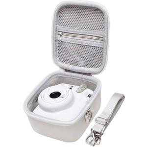 LTGEM Case Compatible with Fujifilm Instax Mini 12/11 / 10/9 / 8/7 / 7+ Instant Camera and FUJIFILM Instax Mini Instant Flim with Shoulder Strap, White(Case Only)