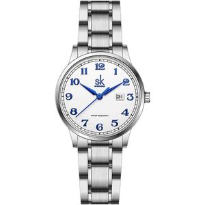 SK Classic Business Women Watches with Stainless Steel Band and Genuine Leather Elegant Ladies Calendar Watch (Arabic Number-Silver Steel Band) SK Classic Business Women Watches with Stainless Steel Band and Genuine Leather Elegant Ladies Calendar Watch (Arabic Number-Silver Steel Band)