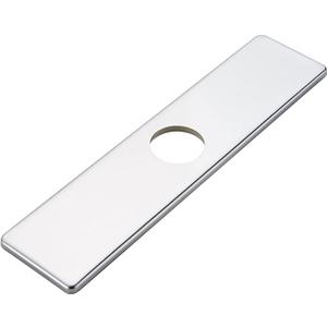 Sink Hole Cover Chrome 10 Inch 1 or 3 Hole Long Rectangle Cover Deck Plate Faucet Escutcheon for Bathroom or Kitchen Vanity Sink Faucet Stainless Steel, Right Angle