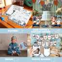 Fast One Birthday Decorations, 146 Pcs Race Car 1st Birthday Party Supplies includes Backdrop, Balloon Garland, Photo Banner, Foil Balloons, Tablecloth, Boxes, Poster, Flag, Crown for Boys