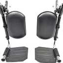 Wheelchair Elevating Legrests with Padded Calf Pads, Composite Footplates, Fits Most Standard wheelchairs of All Brands. Wheelchair Parts,Same Functional Structure as LK3JELR,T94,(1Pr, Black)