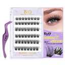 2 x B&Qaugen Self Adhesive Eyelashes SA01 48 PCS Reusable Adhesive Eyelashes Press On Lashes D Curl No Glue Eyelashes 10-16mm with Lash Tweezers 1 Step DIY Lash Self Stick Easy to Apply (SA01-D)