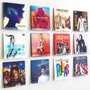 upsimples 12 Pack Vinyl Record Wall Mount Shelves, 12" Vinyl Holder for Album Record Storage & Display, Clear Acrylic Floating Shelves for Wall Decor, Kids Bookshelf, Magazine Rack, Picture Ledge