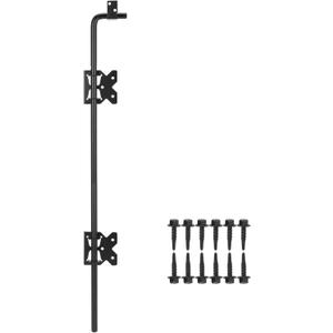 36" Heavy Duty Cane Bolt Gate Drop Rod Gate Drop Pin Upgraded Lockable Drop Bolt for Gate Safe, Solid Steel Gate Hardware Holding Wooden Vinyl Metal Fence Gates with Black Finish