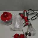 KOIOS 5-in-1 Hand Immersion Blender, 1000W 12 Speed Handheld Blender Stick with Copper Motor Stainless Steel Blade, 600ml Mixing Beaker,500ml Food Processor, Whisk, Milk Frother, Non-BPA, Red