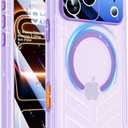 For iPhone 17 Pro Max Waterproof Case Magnetic, Built in Camera Control [Screen Protector] [Lanyard], Fit for Magsafe Heavy Duty Military Rugged Full Body IP68 Phone Case, 6.9" Frosted Purple