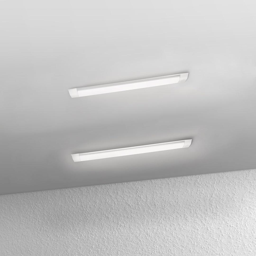 2-Pack 2FT LED Batten, Close to Ceiling Light fixtures, 20W, Ultra-Thin Day Light, 4000K, IP20, LED Ceiling Light for Garage, Stores, Warehouse, Office, Corridor, supermarkets, etc.