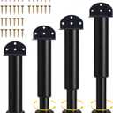 4 Pcs Adjustable L-Shaped Furniture Feet, 7-12.2 Inch Metal Furniture Replacement Legs, Black Furniture Risers with Screwdriver, Support Legs for Bed/Sofa/Cabinet/Dresser/Table (4)
