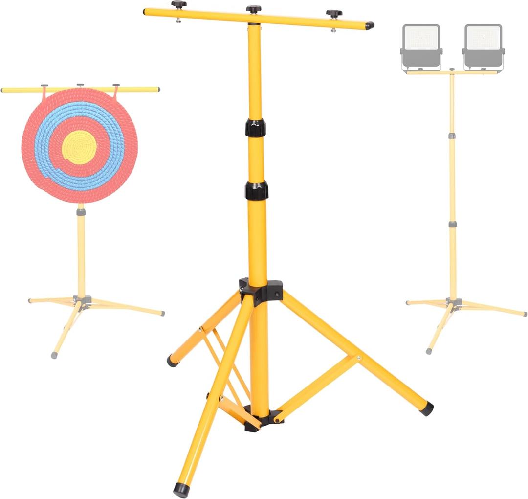 Archery Target Stand, Adjustable Foldable Metal Bow and Arrow Target Tripod Stand Hanging Traditional Straw & Foam Archery Targets & Work Light for Shooting Range Backyard Archery Target Stand, Adjustable Foldable Metal Bow and Arrow Target Tripod Stand Hanging Traditional Straw & Foam Archery Targets & Work Light for Shooting Range Backyard