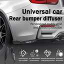 2PCS Universal Rear Diffuser Car Spoiler, Rear Bumper Lip Diffuser Side Skirt Protector Carbon Fiber Side Fender Skirt Spoiler Splitter Exterior Body Trim Kit Anti-Scratch (Carbon Fiber)