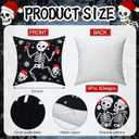 Breling 6 Pcs Gothic Christmas Pillow Covers 18 x 18 Inch Funny Skeleton Dancing Pillow Case Gothic Christmas Decor for Xmas Holiday Winter Living Room Home Sofa Couch Decor