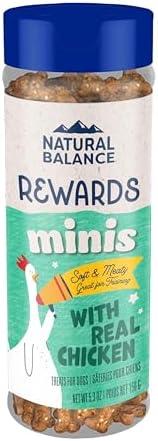 Natural Balance Limited Ingredient Mini-Rewards Chicken Grain-Free, Training Treats for Dogs | 5.3-oz. Canister Pack of 2 By 2027 JN 03